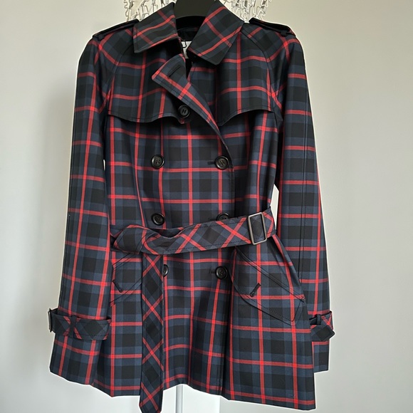 COACH Riley Plaid Short Trench Coat NWT Wmns XS RARE FIND! - Picture 1 of 7